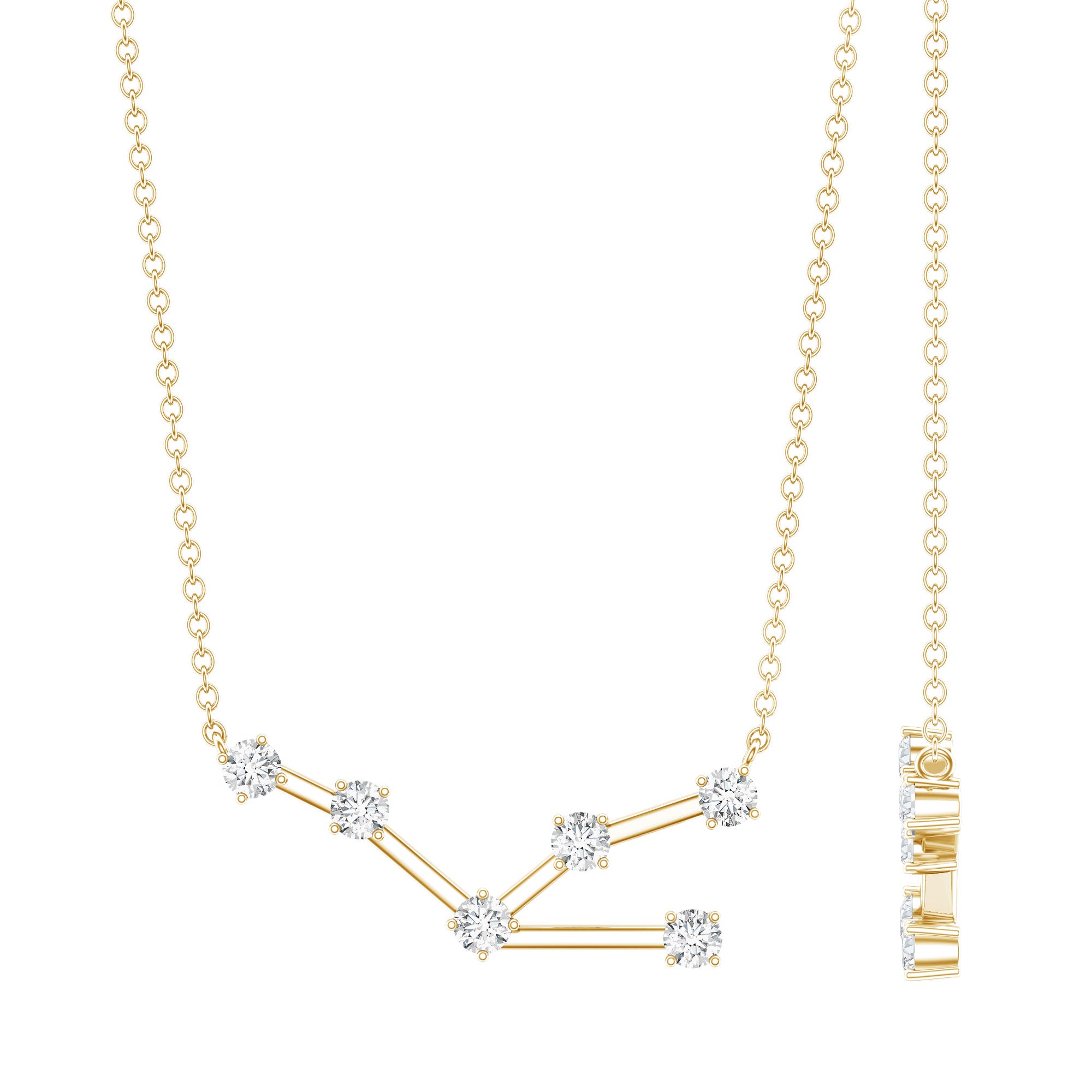 Moissanite Constellation Taurus Zodiac Sign Necklace D-VS1 - Rosec Jewels