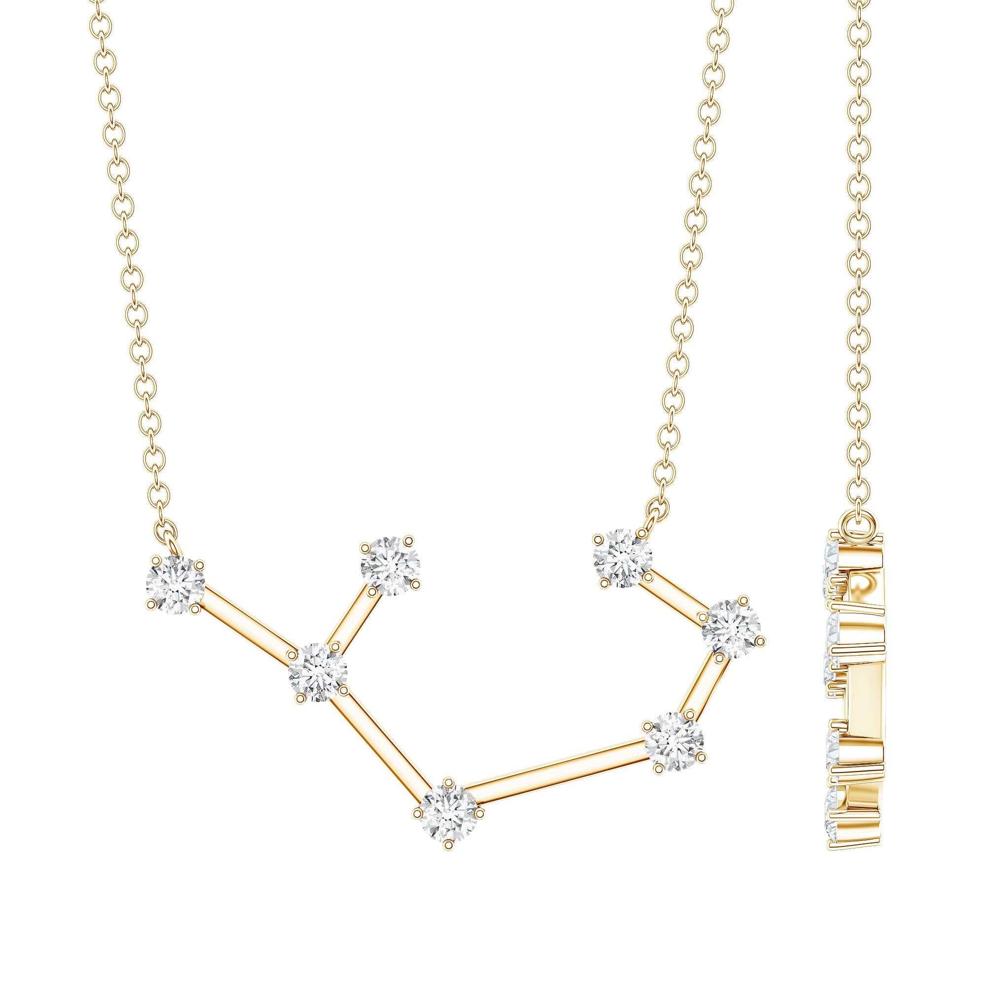 Certified Moissanite Constellation Sagittarius Zodiac Sign Necklace D-VS1 - Rosec Jewels