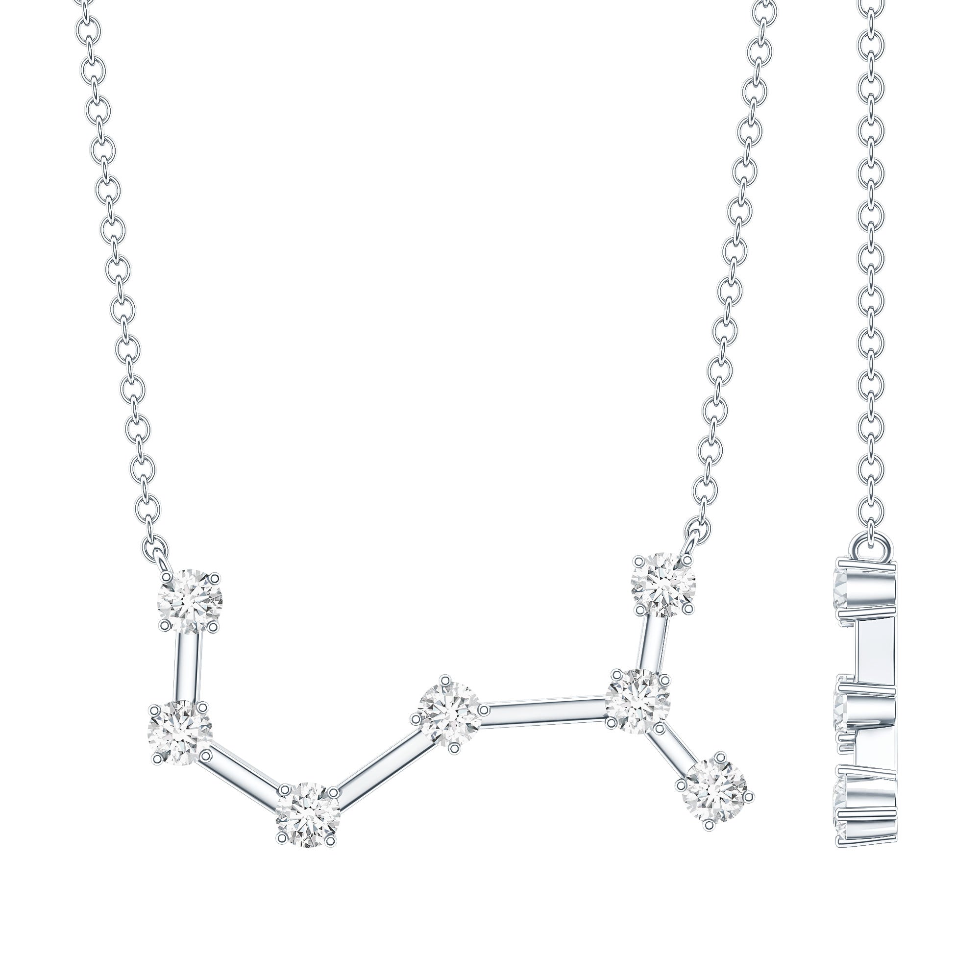 Certified Moissanite Constellation Scorpio Zodiac Necklace D-VS1 - Rosec Jewels