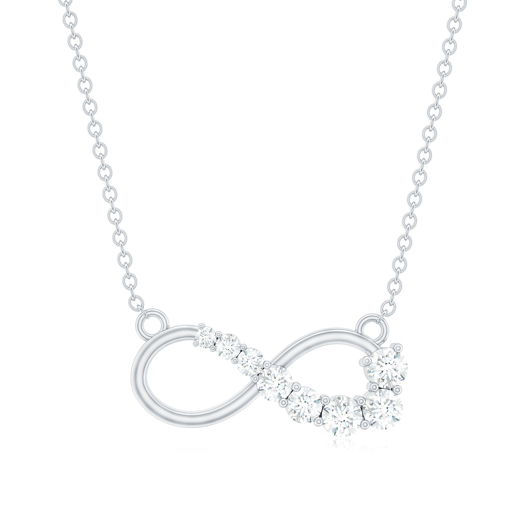 Certified Moissanite Infinity Necklace D-VS1 - Rosec Jewels