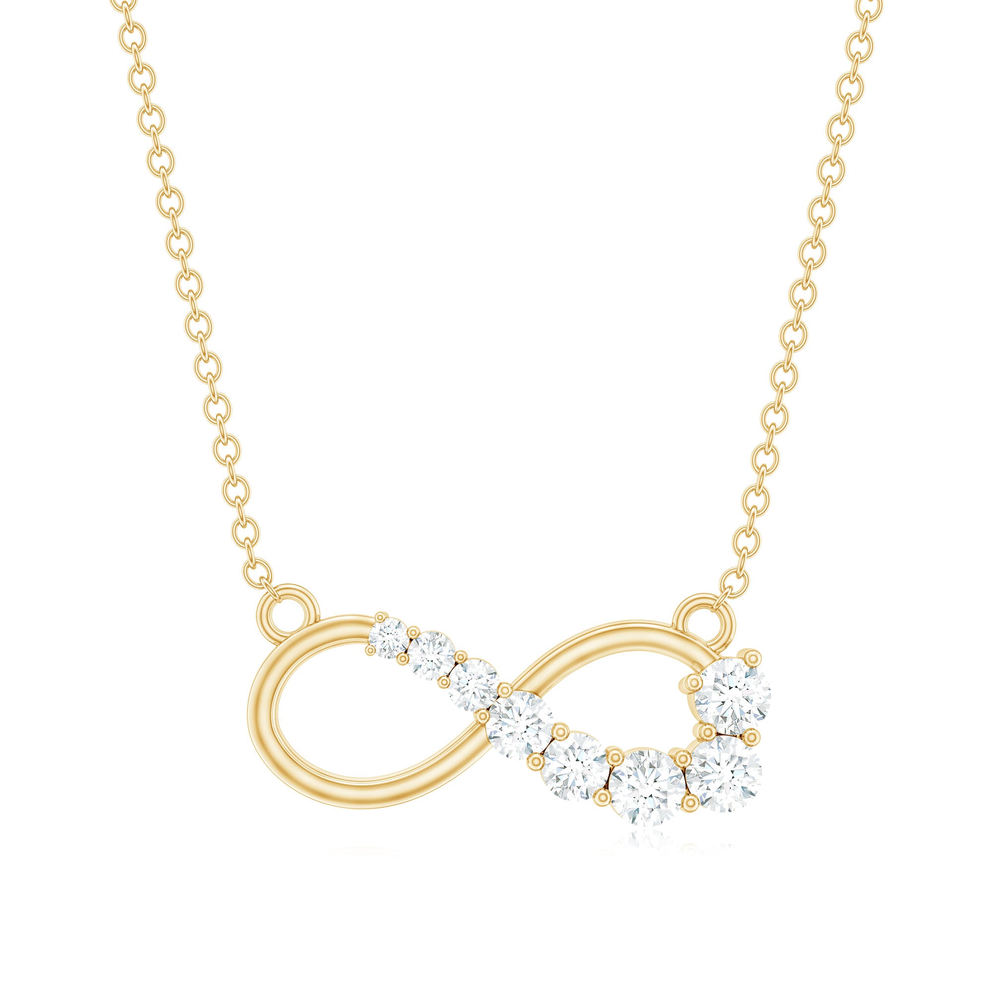 Certified Moissanite Infinity Necklace D-VS1 - Rosec Jewels
