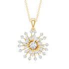 Certified Moissanite Sunburst Pendant for Women D-VS1 - Rosec Jewels