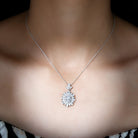 Certified Oval Moissanite Bridal Pendant Necklace D-VS1 - Rosec Jewels