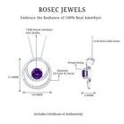 Natural 1.2 Carat Amethyst Eternity Necklace with Diamond AAA - Rosec Jewels