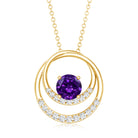 Natural 1.2 Carat Amethyst Eternity Necklace with Diamond AAA - Rosec Jewels