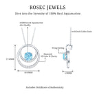 Natural Aquamarine Eternity Circle in Circle Necklace with Diamond AAA - Rosec Jewels