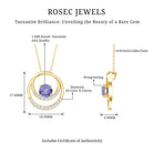 Real Tanzanite and Diamond Open Circle Pendant AAA - Rosec Jewels