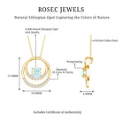 Natural Ethiopian Opal Double Circle Pendant Necklace with Diamond AAA - Rosec Jewels