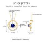 Lab Grown Blue Sapphire and Moissanite Promise Necklace AAAA - Rosec Jewels