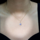 Round Tanzanite Bridal Necklace with Diamond Accent Bail AAA - Rosec Jewels