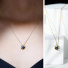 Natural Black Opal Hexagon Pendant Necklace With Chain AAA - Rosec Jewels