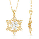 Vintage Inspired Moissanite Snowflake Pendant Necklace D-VS1 - Rosec Jewels
