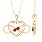 Unique Heart Infinity Pendant Necklace with Ruby AAA - Rosec Jewels