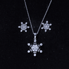 Certified Moissanite Snowflake Jewelry Set For Christmas D-VS1 - Rosec Jewels
