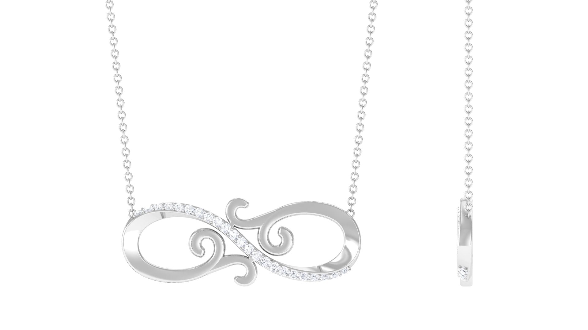 Rosec Jewels-0.25 CT Diamond Minimal Infinity Necklace in Prong Setting