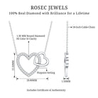 Diamond 2 Heart Promise Necklace Natural - ( HI-SI ) - Rosec Jewels