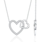 Diamond 2 Heart Promise Necklace Natural - ( HI-SI ) - Rosec Jewels