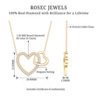 Diamond 2 Heart Promise Necklace Natural - ( HI-SI ) - Rosec Jewels
