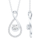 Certified Moissanite Infinity Pendant Necklace for Women D-VS1 - Rosec Jewels