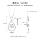 Certified Moissanite Infinity Pendant Necklace for Women D-VS1 - Rosec Jewels
