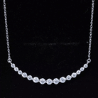 Moissanite Curved Bar Necklace for Women D-VS1 - Rosec Jewels