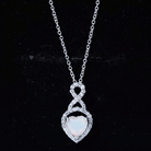 2 Carat Heart Shape Ethiopian Opal Infinity Pendant with Diamond AAA - Rosec Jewels