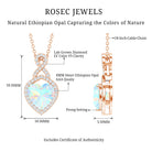 2 Carat Heart Shape Ethiopian Opal Infinity Pendant with Diamond AAA - Rosec Jewels
