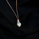 2 Carat Heart Shape Ethiopian Opal Infinity Pendant with Diamond AAA - Rosec Jewels