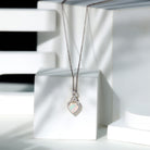 2 Carat Heart Shape Ethiopian Opal Infinity Pendant with Diamond AAA - Rosec Jewels