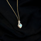 2 Carat Heart Shape Ethiopian Opal Infinity Pendant with Diamond AAA - Rosec Jewels