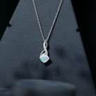 Ethiopian Opal Solitaire Infinity Necklace with Moissanite AAA - Rosec Jewels