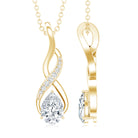 Certified Pear Shape Moissanite Infinity Pendant for Women D-VS1 - Rosec Jewels