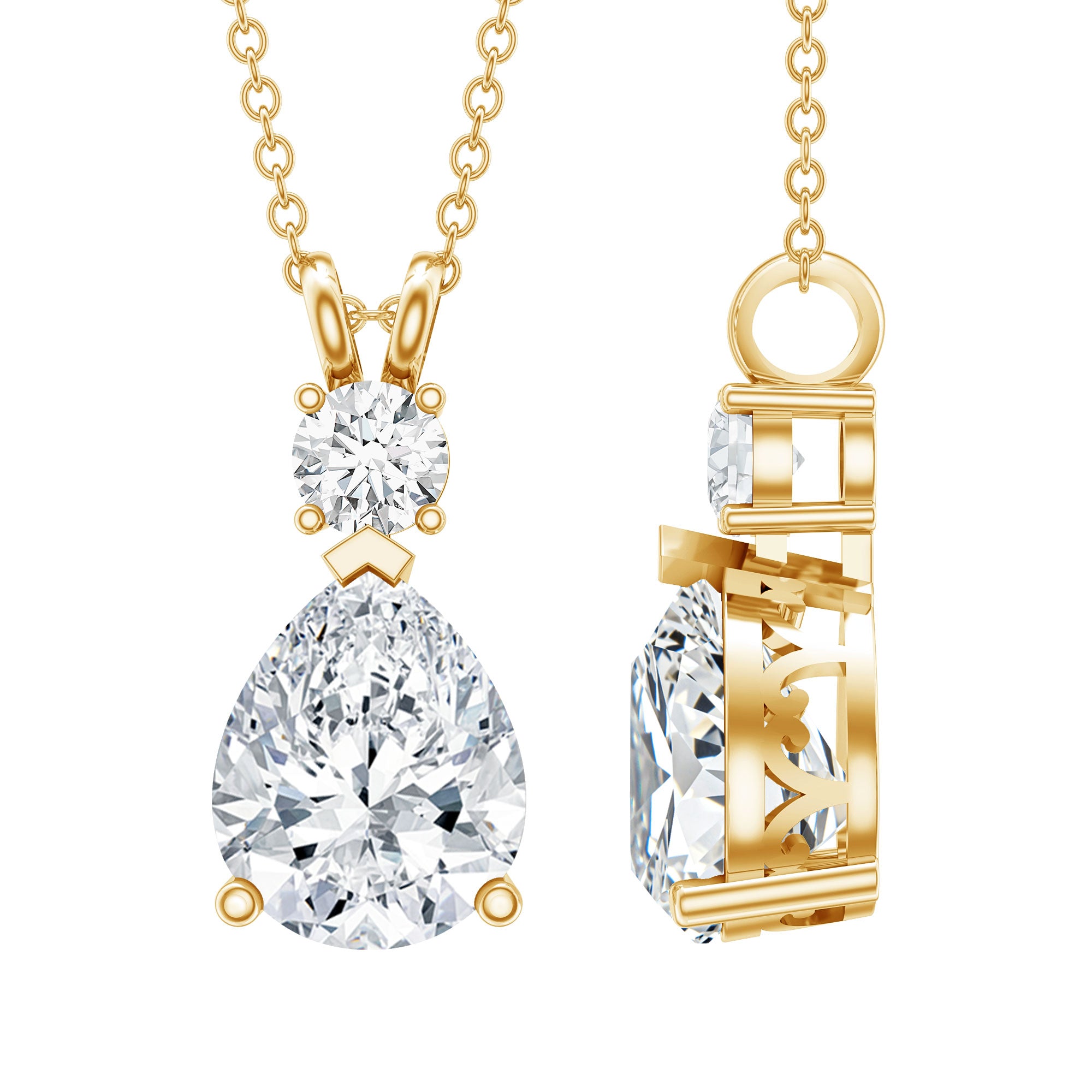 Certified Moissanite Wedding Necklace for Bride D-VS1 - Rosec Jewels