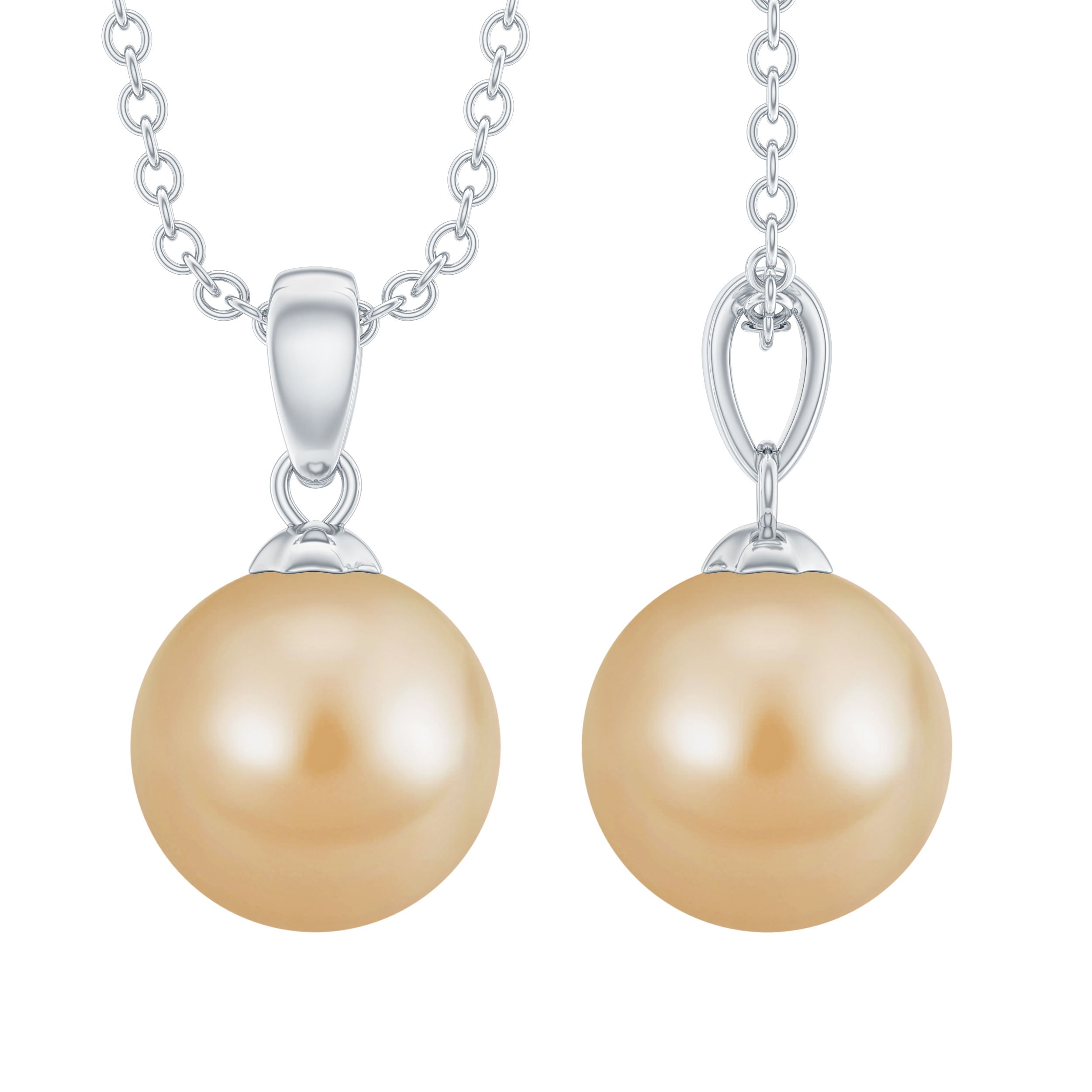 Simple South Sea Pearl Solitaire Pendant South Sea Pearl - ( AAA ) - Quality - Rosec Jewels