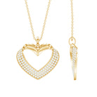 Rosec Jewels-Pave Set Lab Grown Diamond Heart Necklace For Women