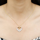 Rosec Jewels-Pave Set Lab Grown Diamond Heart Necklace For Women