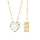 Rosec Jewels-Bezel Set 8mm Lab Grown Diamond Heart Locket Necklace for Women
