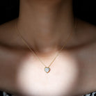 Rosec Jewels-Bezel Set 8mm Lab Grown Diamond Heart Locket Necklace for Women