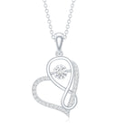 Lab Diamond Infinity Heart Necklace With Certificate Lab - ( EF-VS ) - Rosec Jewels