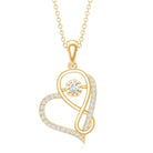 Lab Diamond Infinity Heart Necklace With Certificate Lab - ( EF-VS ) - Rosec Jewels