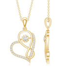 Lab Diamond Infinity Heart Necklace With Certificate Lab - ( EF-VS ) - Rosec Jewels