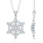 Lab Grown Diamond Christmas Snowflake Pendant Necklace Lab - ( EF-VS ) - Rosec Jewels