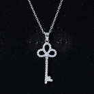 Certified Lab Created Diamond Key To My Heart Necklace Lab - ( EF-VS ) - Rosec Jewels