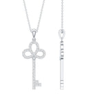 Certified Lab Created Diamond Key To My Heart Necklace Lab - ( EF-VS ) - Rosec Jewels
