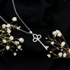 Certified Lab Created Diamond Key To My Heart Necklace Lab - ( EF-VS ) - Rosec Jewels