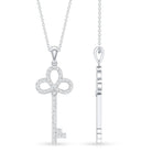 Certified Lab Created Diamond Key To My Heart Necklace Lab - ( EF-VS ) - Rosec Jewels