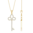 Certified Lab Created Diamond Key To My Heart Necklace Lab - ( EF-VS ) - Rosec Jewels