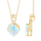 Rosec Jewels-Cushion Cut Ethiopian Opal Infinity Necklace with Silver Chain