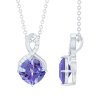 Rosec Jewels-Genuine Tanzanite Infinity Necklace with Silver Chain