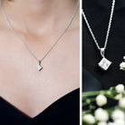 4 Carat Princess Cut Lab Grown Diamond Solitaire Pendant with IGI Certificate Lab - ( E-VS1 ) - Rosec Jewels